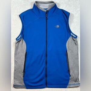 The North Face Large FlashDry Lightweight Blue Gray Full Zip Vest Stretch Cotton